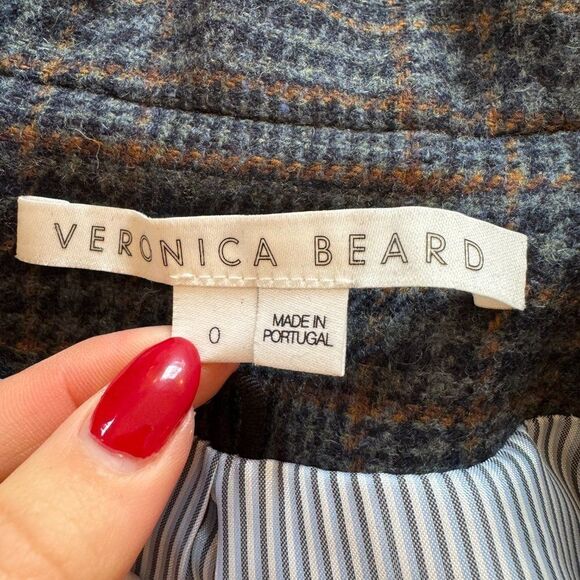 Veronica Beard Yareli Navy Blue Plaid Blazer Dickey Jacket - Picture 6 of 11